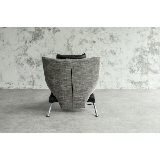 Image 1 of Vintage "Solo 699" lederen opvouwbare lounge stoel door Stefan Heiliger, Duitsland 1980