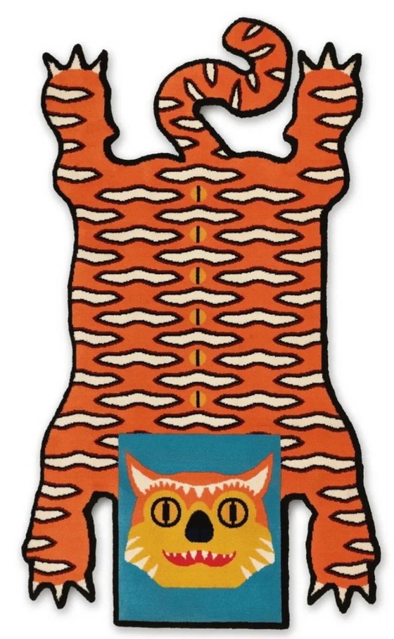 Image 1 of Walter Van Beirendonck Ikea Tiger Art Tapijt Glödande