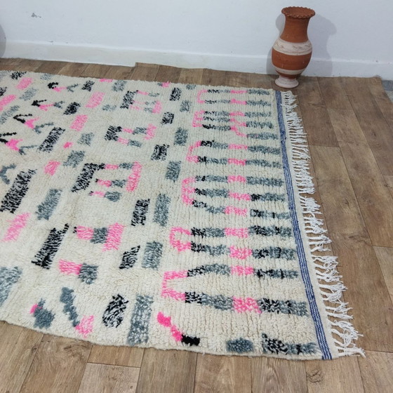 Image 1 of Handgemaakt Marokkaans Berberwollen Tapijt - Handmade Moroccan Wool Berber Rug