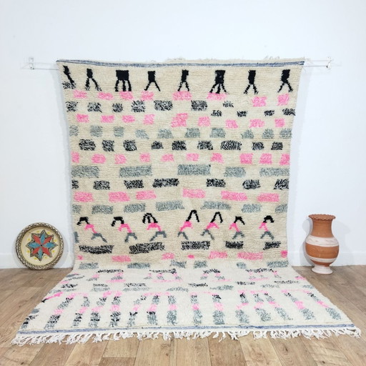 Handgemaakt Marokkaans Berberwollen Tapijt - Handmade Moroccan Wool Berber Rug