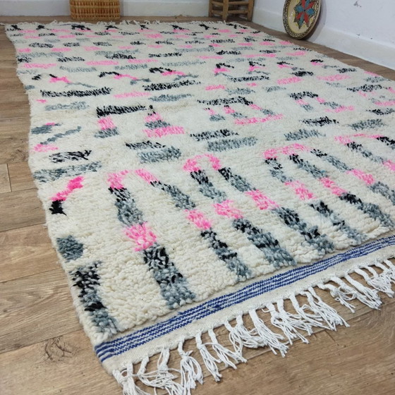 Image 1 of Handgemaakt Marokkaans Berberwollen Tapijt - Handmade Moroccan Wool Berber Rug