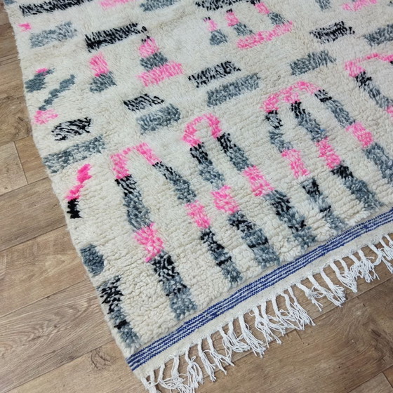 Image 1 of Handgemaakt Marokkaans Berberwollen Tapijt - Handmade Moroccan Wool Berber Rug