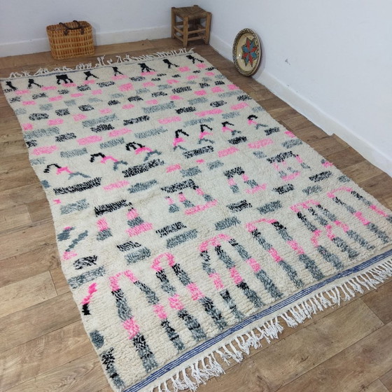 Image 1 of Handgemaakt Marokkaans Berberwollen Tapijt - Handmade Moroccan Wool Berber Rug