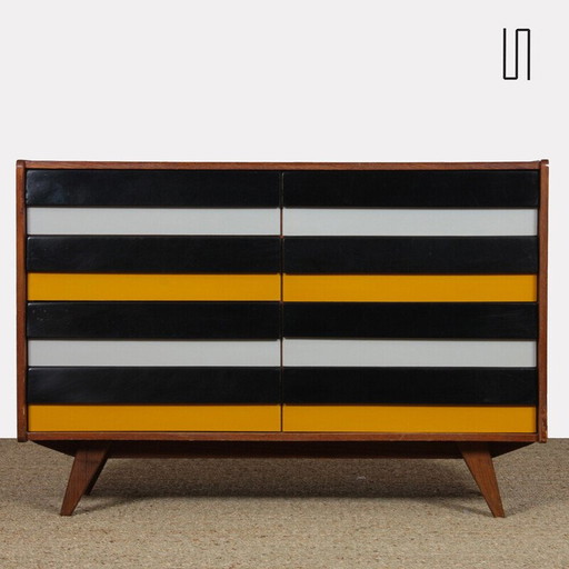 Vintage geel en zwart dressoir model U-453 van Jiri Jiroutek, 1960