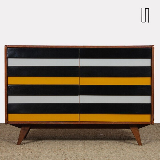 Image 1 of Vintage geel en zwart dressoir model U-453 van Jiri Jiroutek, 1960