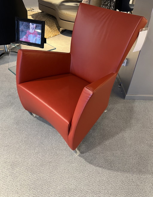 Montis Windy Fauteuil rood leer stoel