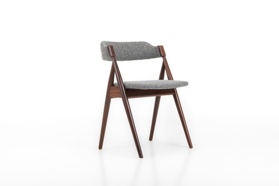 Image 1 of Vintage eetkamerstoelen in grijs bouclé, 1960S, set van 6