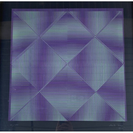 Image 1 of Vintage dubbele zeefdruk "Rilievo Ottico Cinetico" door Alberto Biasi, 1972