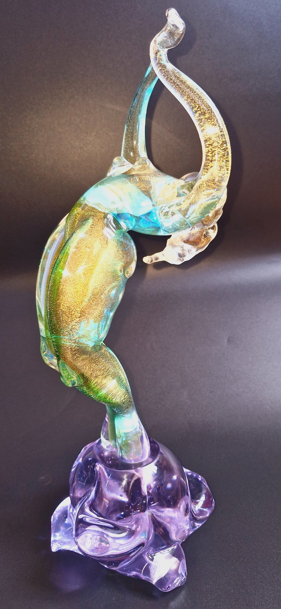 Image 1 of Balerina van Murano-glas met gouden blaadjes