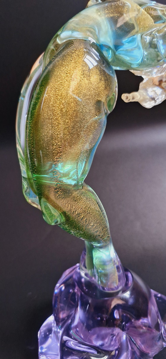 Image 1 of Balerina van Murano-glas met gouden blaadjes