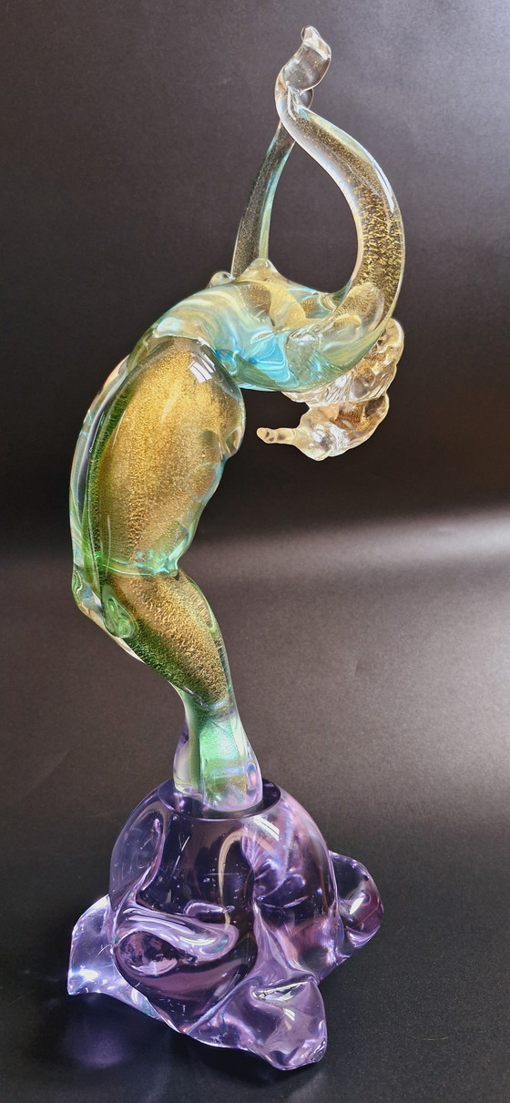 Image 1 of Balerina van Murano-glas met gouden blaadjes