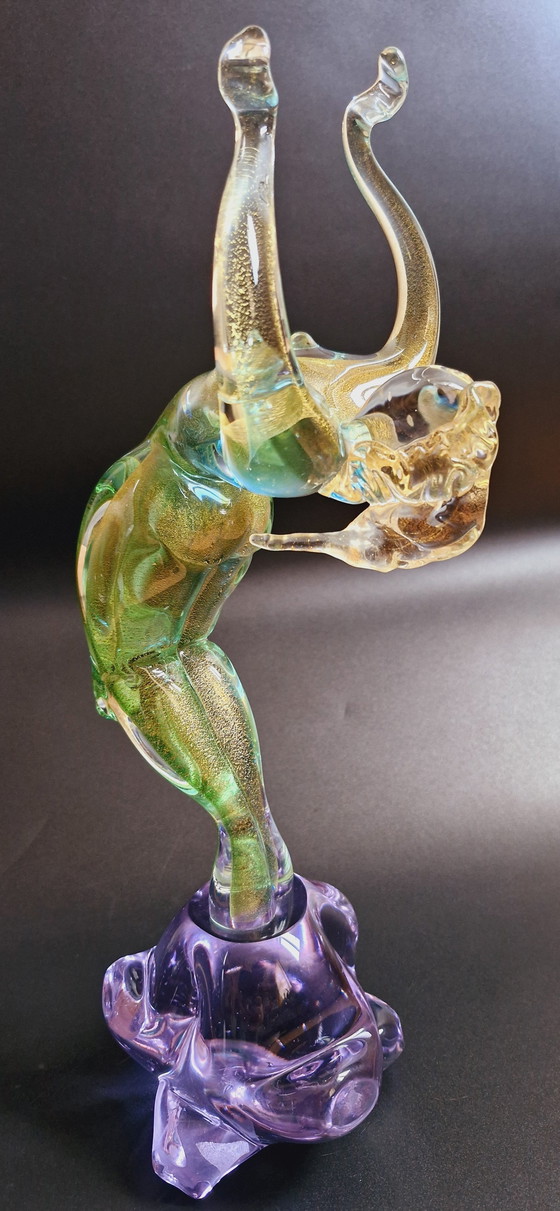 Image 1 of Balerina van Murano-glas met gouden blaadjes