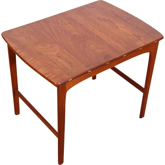 Image 1 of Scandinavische vintage bijzettafel in massief teakhout van Yngvar Sandström, Zweden 1960