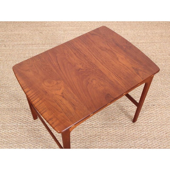 Image 1 of Scandinavische vintage bijzettafel in massief teakhout van Yngvar Sandström, Zweden 1960