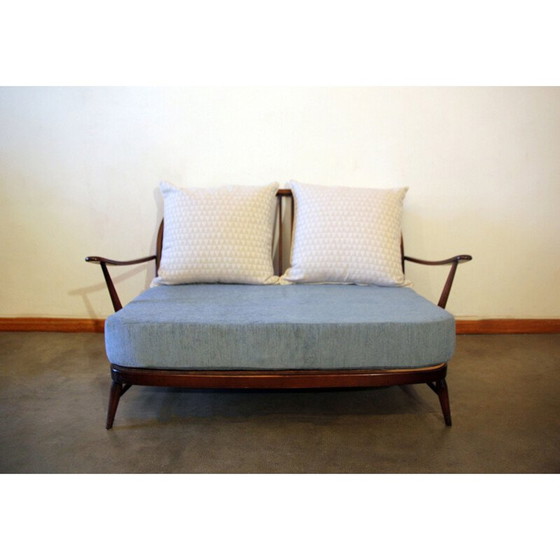 Image 1 of Ercol vintage pastelblauwe bank