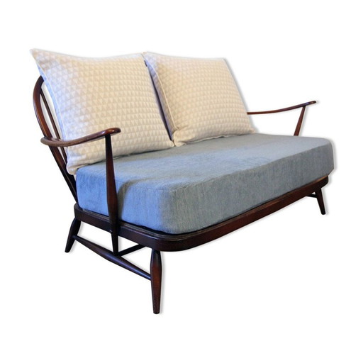 Ercol vintage pastelblauwe bank