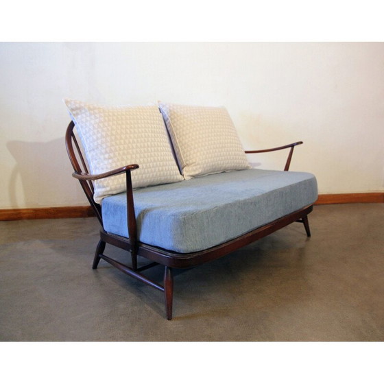 Image 1 of Ercol vintage pastelblauwe bank