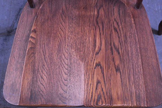 Image 1 of Set van 6 Mid Century massief eiken Windsorstoelen met lenderugleuning, 1960S