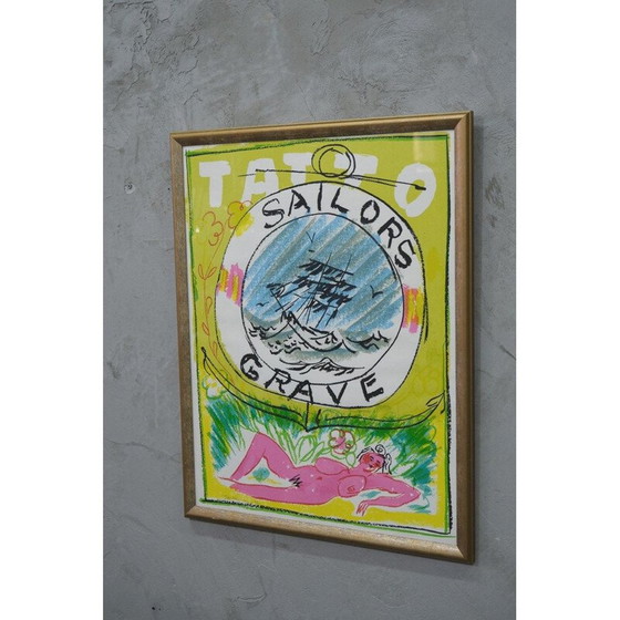 Image 1 of Vintage handgesigneerde litho van Gösta Werner, 1972