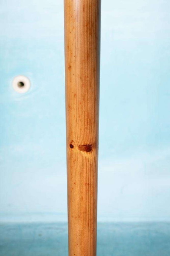 Image 1 of Space age 70s kapstok Pine, minimalist coat rack organic