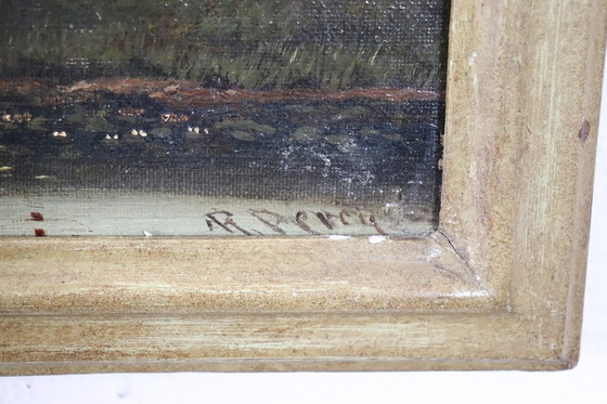 Image 1 of Engels landschap, olieverfschilderij op canvas, eind 19e eeuw