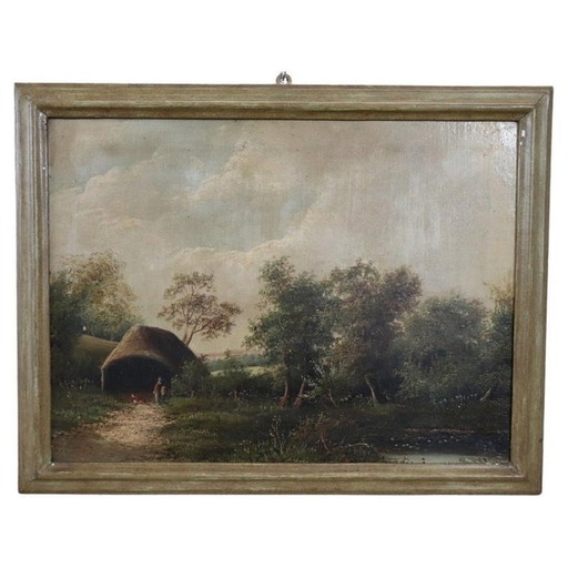 Engels landschap, olieverfschilderij op canvas, eind 19e eeuw