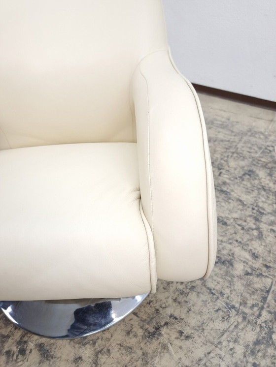 Image 1 of Echt leren draaifauteuil Stoel in de kleur crème