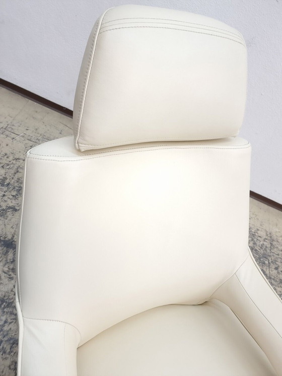 Image 1 of Echt leren draaifauteuil Stoel in de kleur crème