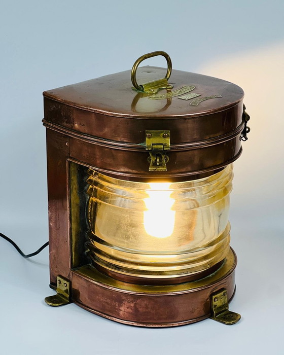 Image 1 of Scheepslamp, Messing (Rood Koper), Engeland 1900-1910