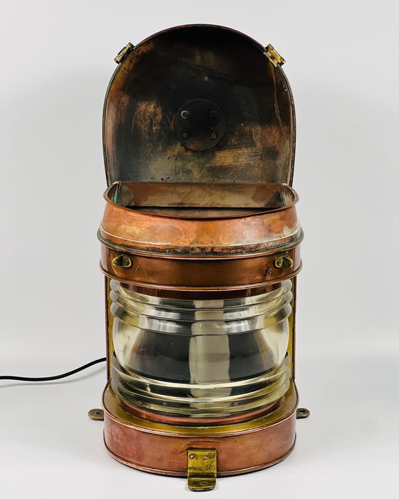 Image 1 of Scheepslamp, Messing (Rood Koper), Engeland 1900-1910