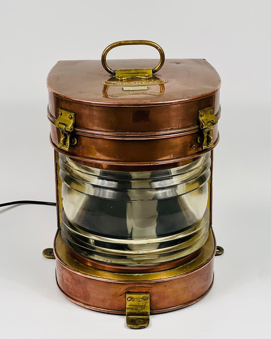 Image 1 of Scheepslamp, Messing (Rood Koper), Engeland 1900-1910