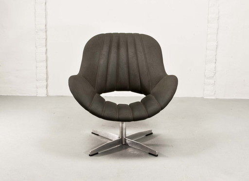 Romefa Dutch Design Chocoladebruin Kunstlederen Vintage Design Loungestoel, jaren 1960.