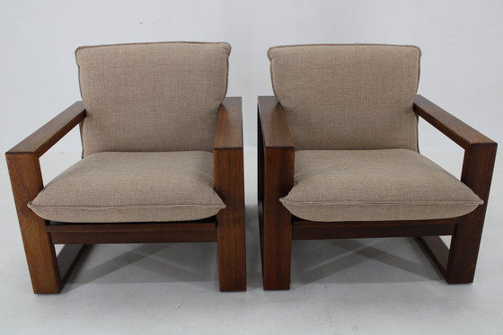 Image 1 of 1970S Paar beuken fauteuils van Miroslav Navratil "Daria", Tsjecho-Slowakije