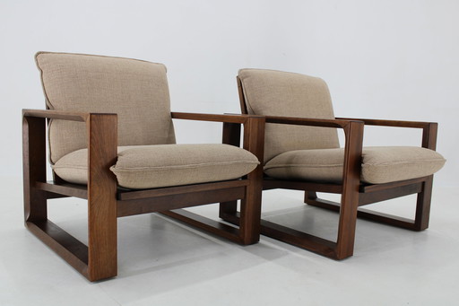 1970S Paar beuken fauteuils van Miroslav Navratil "Daria", Tsjecho-Slowakije