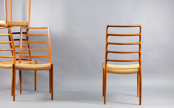 Image 1 of 4x JL Møllers model 83 eetkamerstoelen door Niels Otto Møller