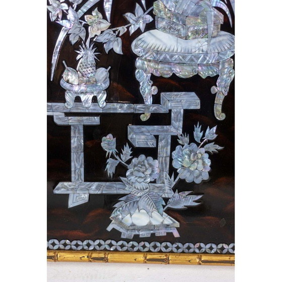 Image 1 of Set van 4 vintage decoratieve lakpanelen, Frankrijk 1950