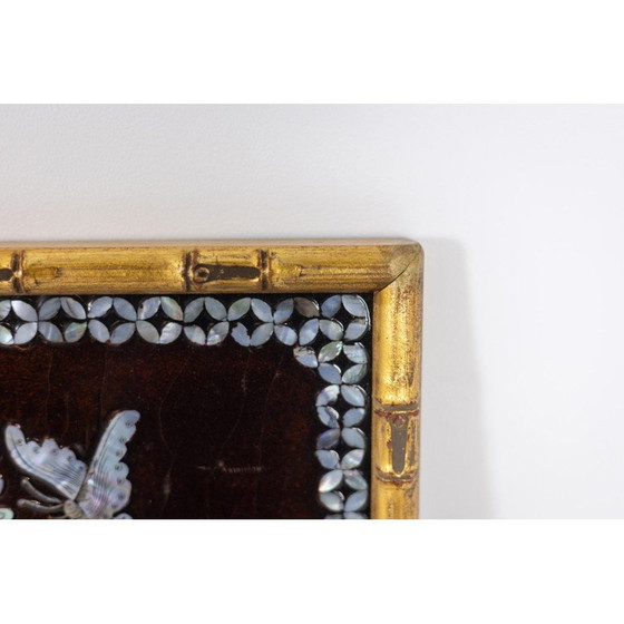 Image 1 of Set van 4 vintage decoratieve lakpanelen, Frankrijk 1950