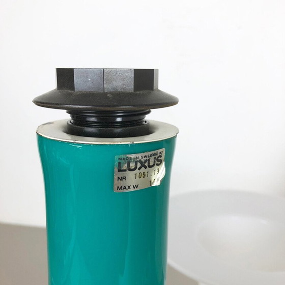 Image 1 of Groene vintage tafellamp van Uno en Östen Kristiansson voor Luxus Vittsjö, Zweden 1970