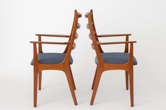 Image 1 of 2 Teakhouten eetkamerstoelen 1960 van KS Mobler, Denemarken