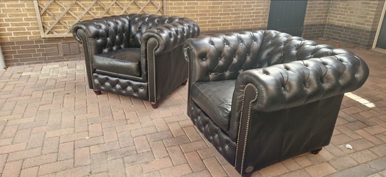 Image 1 of 2x Chesterfield fauteuil