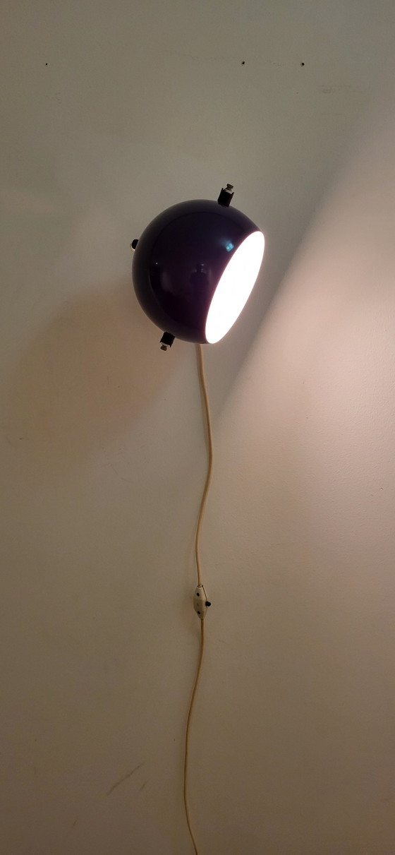 Image 1 of Vintage Paarse Verstelbare Bollamp Voor De Wand