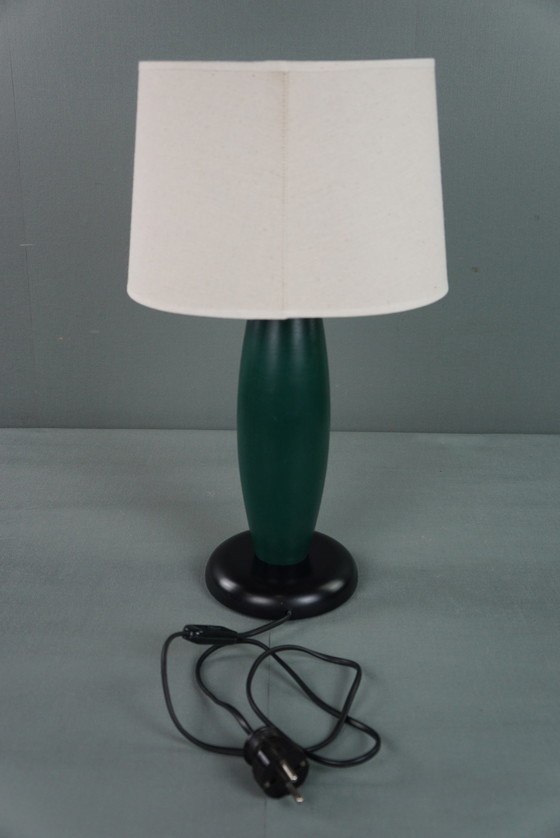 Image 1 of Vintage tafellamp, space age design, groen en zwarte voet