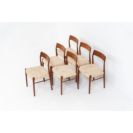 Image 1 of Set van 6 Deense vintage eetkamerstoelen