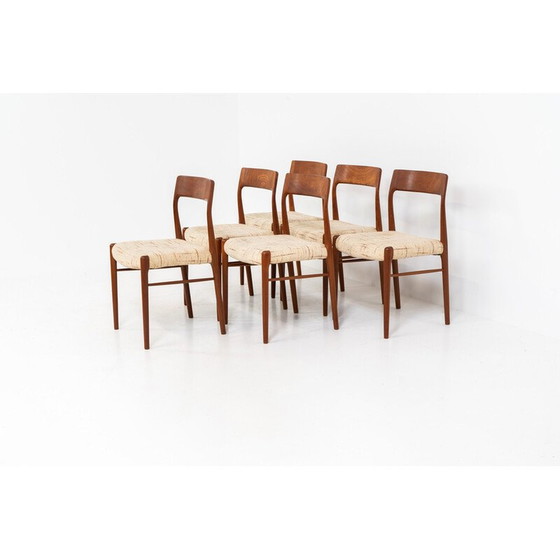 Image 1 of Set van 6 Deense vintage eetkamerstoelen