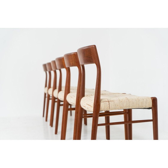 Image 1 of Set van 6 Deense vintage eetkamerstoelen