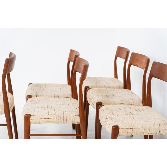 Image 1 of Set van 6 Deense vintage eetkamerstoelen