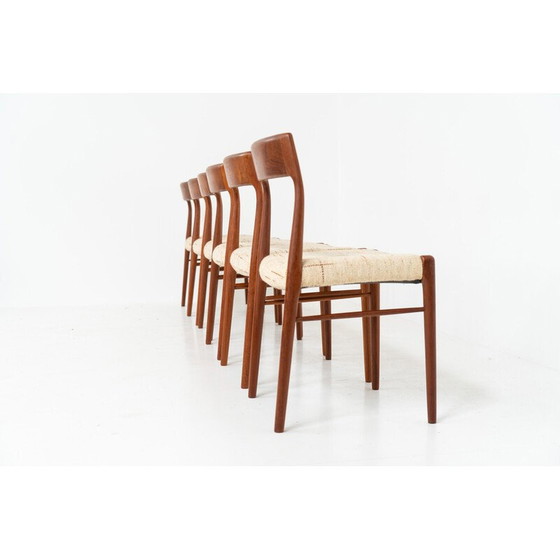 Image 1 of Set van 6 Deense vintage eetkamerstoelen