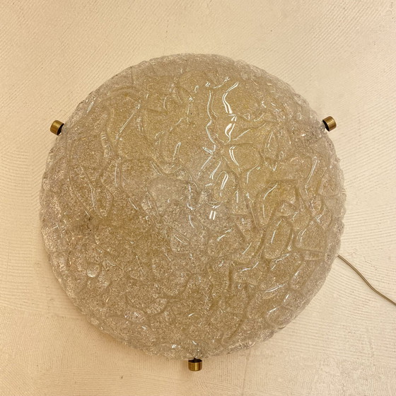 Image 1 of Grote Glaze Plafond Lamp - 1970 Hillebrand