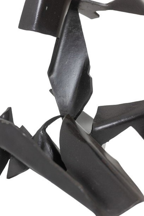 Image 1 of Jean Campa. Geometrische sculptuur van gepolijst metaal. 1980s.