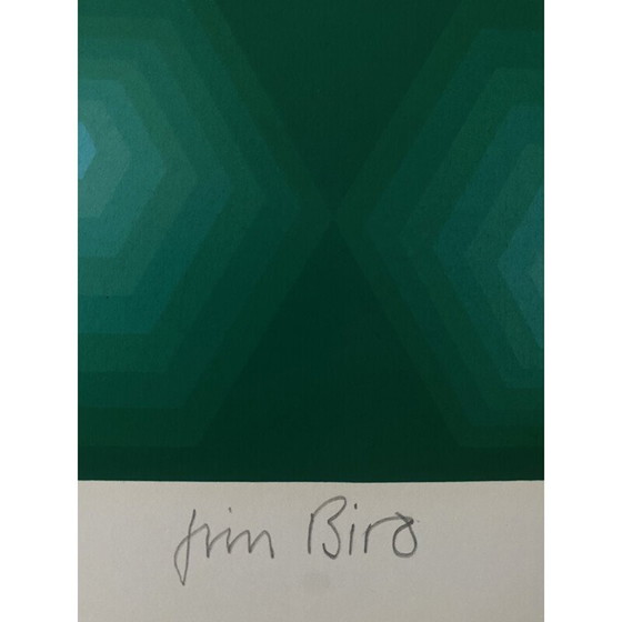 Image 1 of Vintage fotolithografie "Tribute to Vasarely" door Jim Bird voor Poligrafa, Barcelona 1970